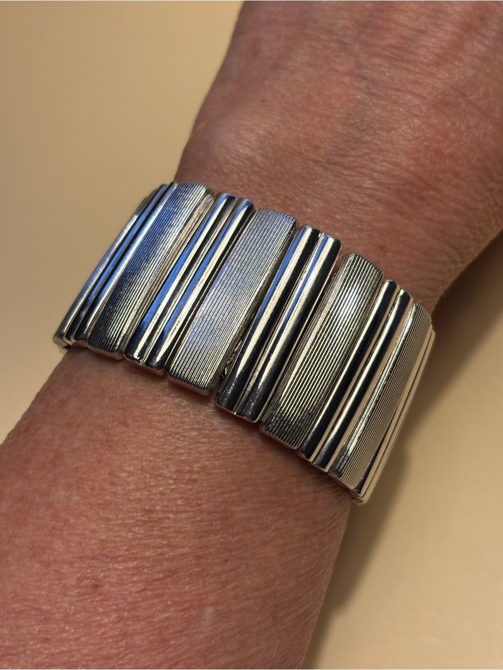 Japan Textured Expansion Silver-Tone Bracelet